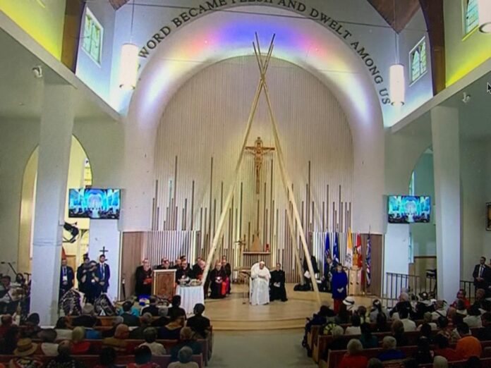 francis visits canada Native church