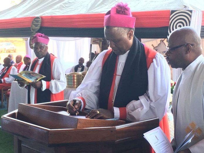 Archbishop Laurent Mbanda, Primate of the Anglican Church of Rwanda, who chairs the Gafcon primates’ council, pictured at his enthronement as primate in 2018 Anglican Archives