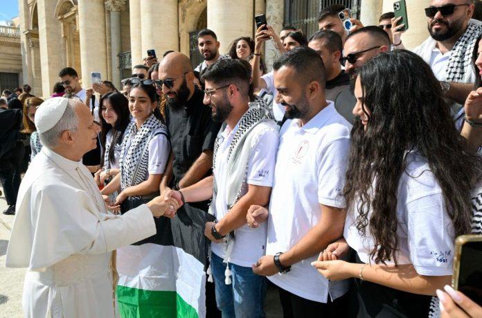 Pope Leo XIV meets with Palestinian Youth (Credit Vatican Media)