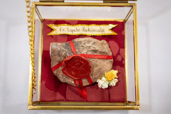 A sacred relic marks the beginning of its pilgrimage across the Apostolic Vicariate of Southern Arabia, as it begins its journey among the faithful of the vicariate. | Credit: Photo courtesy of the Apostolic Vicariate of Southern Arabia/AVOSA