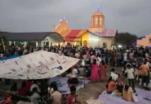 Faith Beyond Borders: Thousands Gather at Katchatheevu for St. Anthony’s Feast Amid Record Pilgrim Turnout This image shows pilgrims gathered in record numbers for Saint Anthony's feast on Katchatheevu Island in the Palk Strait between India and Sri Lanka, on Feb. 26. (Photo: UCA News)