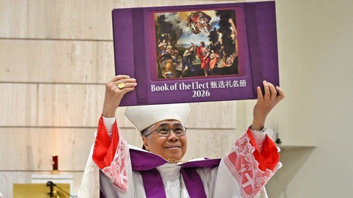 Cardinal William Goh during the Rite of Election (Catholic News Singapore VITA Images and VaticanNews)