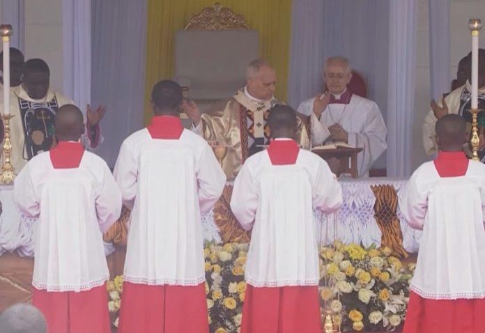 Pope Leo XIV's Mass at Bamenda Airport Cameroon (Credit screenshot EWTN)