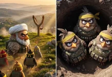 Hezbollah Supporters Deploy AI-Generated Images in Campaign Against Maronite Patriarch A Lebanese TV cartoon portraying Hezbollah and its leader Naim Qassem (left) as characters from Angry Birds, in a clip aired May 1, 2026. (LBCI screenshot)