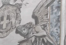 Rome’s Restless Angel: New Face Ignites Fresh Debate in San Lorenzo in Lucina Rome, repainted former angel-Meloni. It now resembles Marina Berlusconi (Credit https://www.finestresullarte.info/)