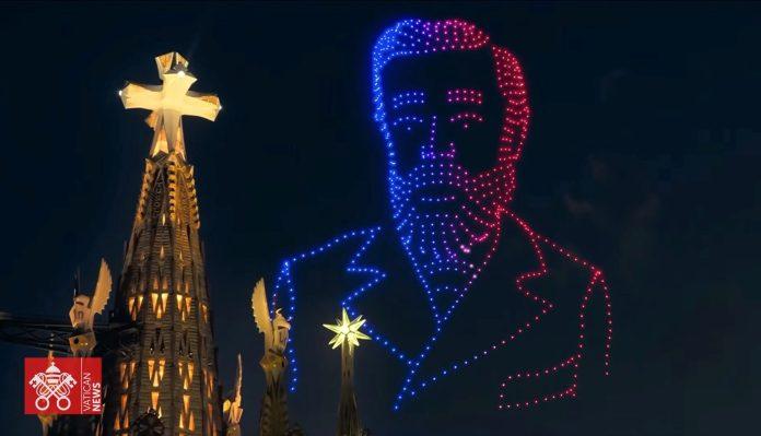 Gaudi Sagrada Familia (Credit Screen Capture Vatican Media Youtube)