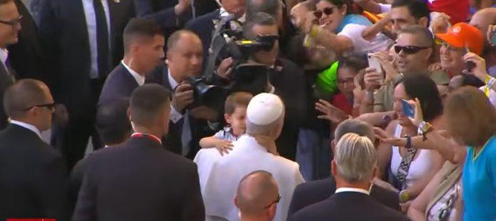 Screenshot 2026-06-12 113321 Pope Leo XIV with child (Screen Grab Youtube Vatican News)