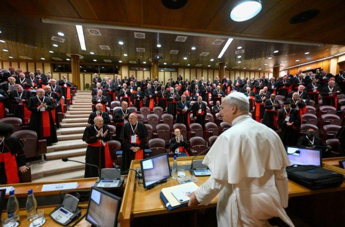 Pope Leo XIV addresses the Opening of the Extraordinary Consistory of Cardinals in the Vatican (@Vatican Media)
