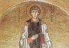Saint Pantaleon, physician of bodies and martyr, his blood becomes liquid every year Early 11th-century Byzantine mosaic of Saint Pantaleon in the Hosios Loukas Monastery, Greece (By Anonymous - Chatzidakis. Byzantine Art in Greece, Public Domain, )