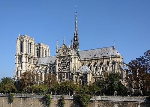 500px-Paris_Notre-Dame_South_View_03 South view of cathedral Notre-Dame de Paris, France (By Uoaei1 - Own work, CC BY-SA 4.0 Wikimedia)